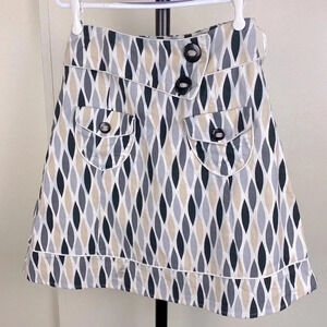 Chunky maximalist flaired trumpet midi funky eclectic  Linen skirt small